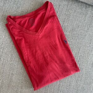 Polo by Ralph Lauren Men's Red V-Neck Tee
